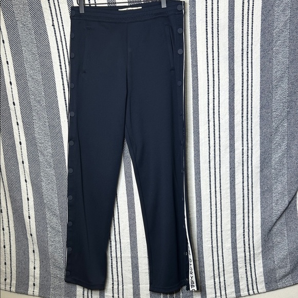 Tory Burch Sport Ruffle Tear Away Wide Leg Track Pants - Picture 2 of 8
